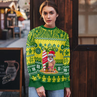 Cook Islands Christmas Ugly Christmas Sweater Santa Beach Meri Kiritimiti - Wonder Print Shop