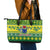 Cook Islands Christmas Leather Tote Bag Santa Beach Meri Kiritimiti - Wonder Print Shop