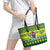 Cook Islands Christmas Leather Tote Bag Santa Beach Meri Kiritimiti - Wonder Print Shop