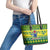 Cook Islands Christmas Leather Tote Bag Santa Beach Meri Kiritimiti - Wonder Print Shop