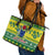 Cook Islands Christmas Leather Tote Bag Santa Beach Meri Kiritimiti - Wonder Print Shop