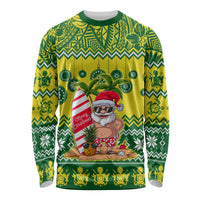 Cook Islands Christmas Long Sleeve Shirt Santa Beach Meri Kiritimiti - Wonder Print Shop