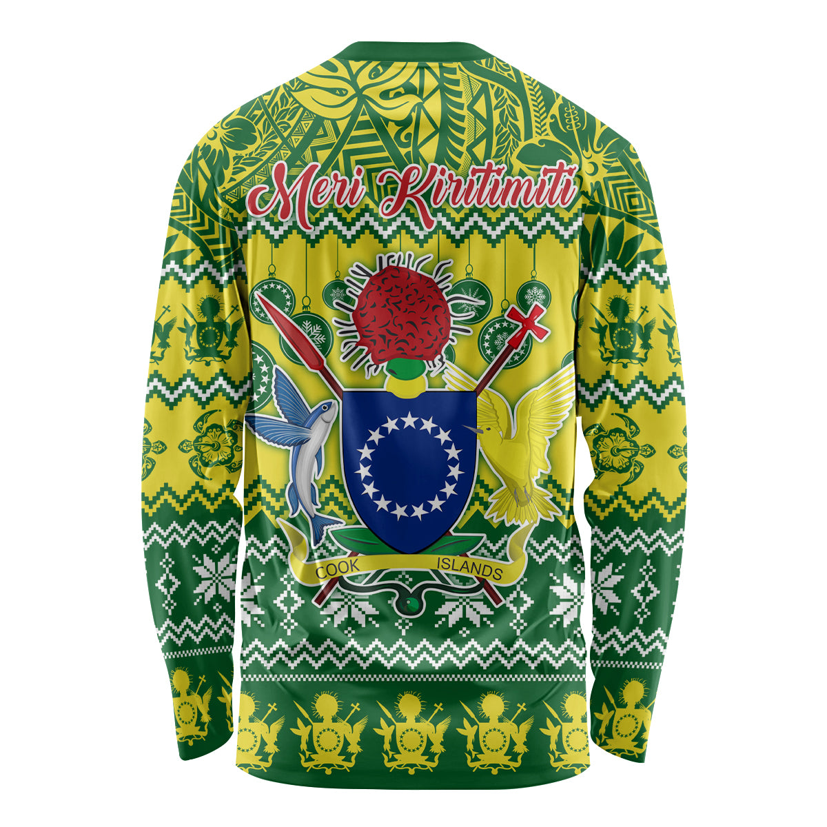 Cook Islands Christmas Long Sleeve Shirt Santa Beach Meri Kiritimiti - Wonder Print Shop