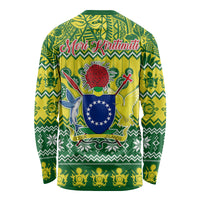 Cook Islands Christmas Long Sleeve Shirt Santa Beach Meri Kiritimiti - Wonder Print Shop