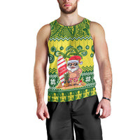 Cook Islands Christmas Men Tank Top Santa Beach Meri Kiritimiti - Wonder Print Shop