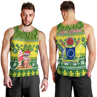 Cook Islands Christmas Men Tank Top Santa Beach Meri Kiritimiti - Wonder Print Shop