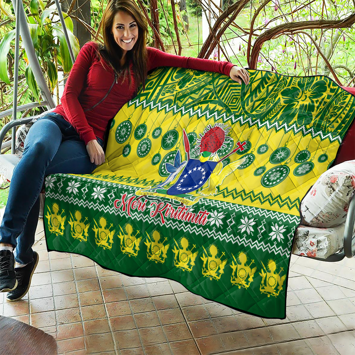 Cook Islands Christmas Quilt Santa Beach Meri Kiritimiti - Wonder Print Shop