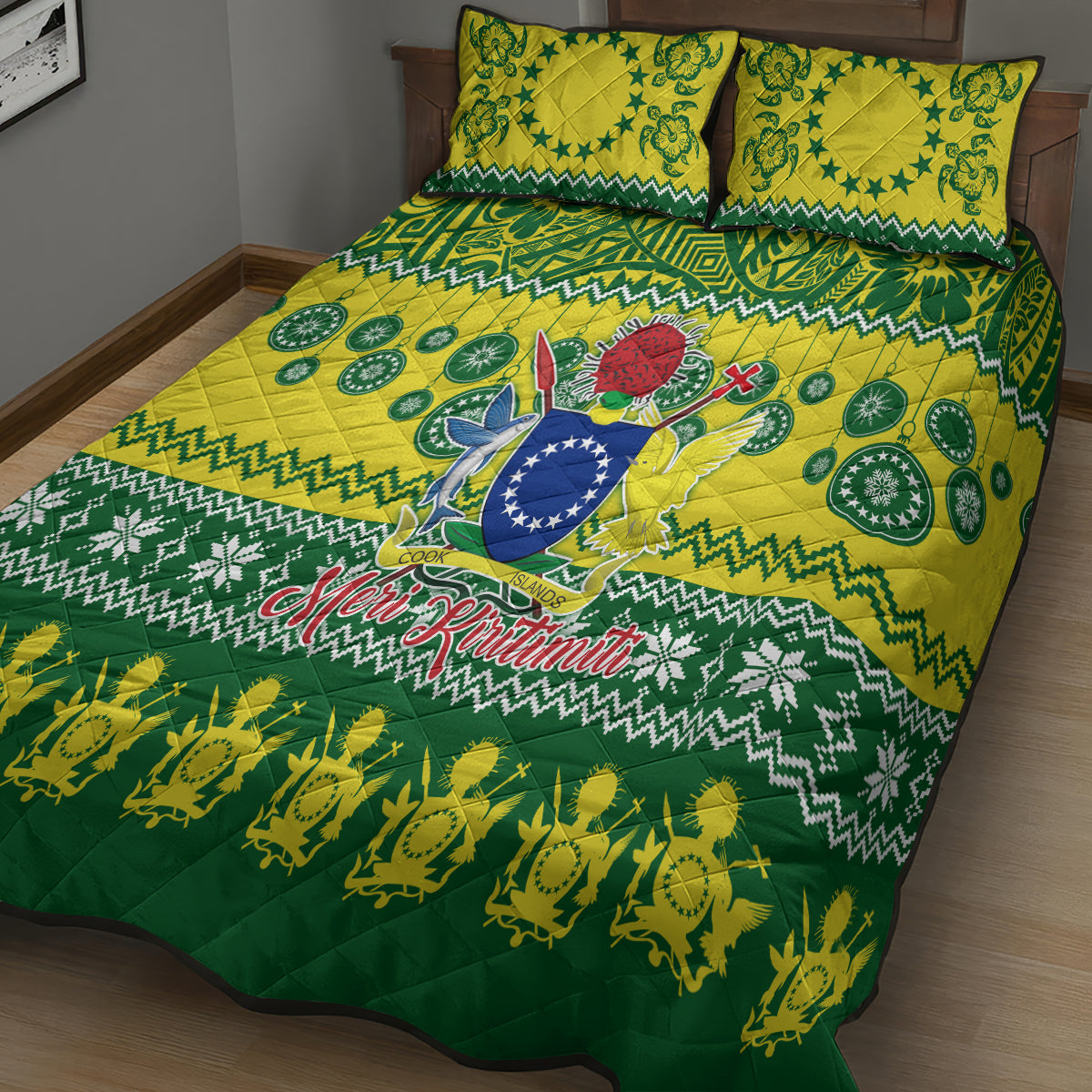 Cook Islands Christmas Quilt Bed Set Santa Beach Meri Kiritimiti - Wonder Print Shop