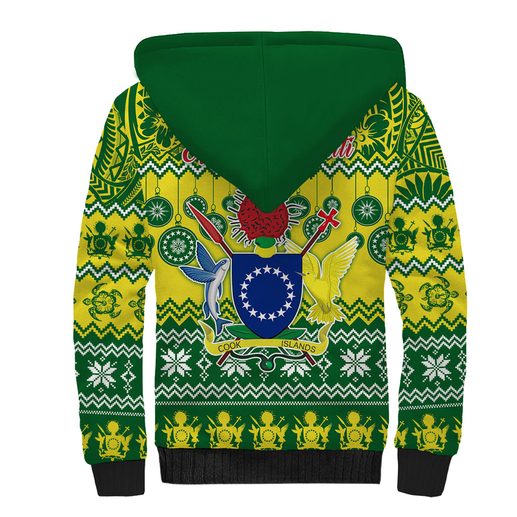 Cook Islands Christmas Sherpa Hoodie Santa Beach Meri Kiritimiti - Wonder Print Shop