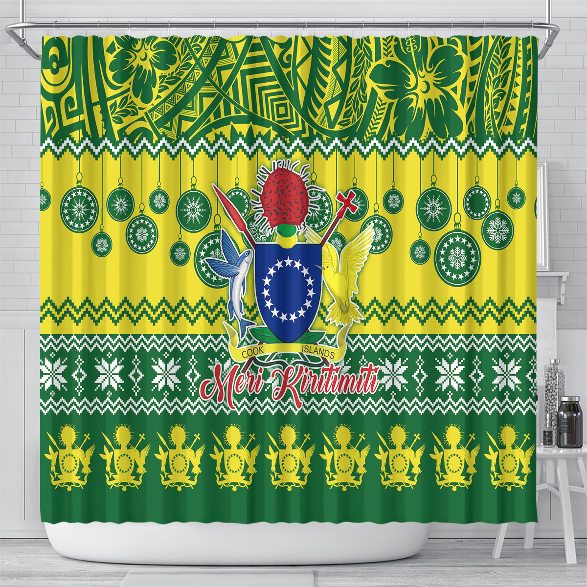 cook-islands-christmas-shower-curtain-santa-beach-meri-kiritimiti