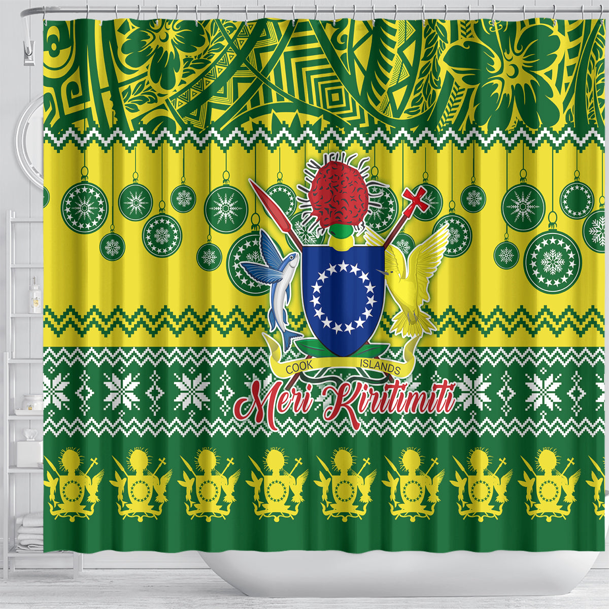 cook-islands-christmas-shower-curtain-santa-beach-meri-kiritimiti
