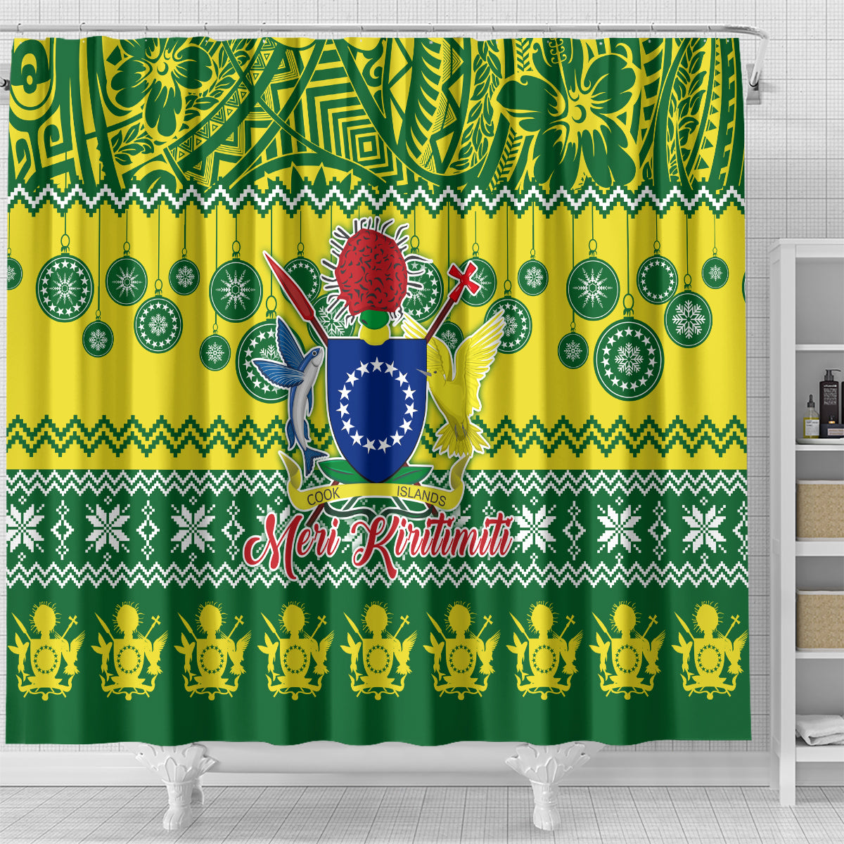 cook-islands-christmas-shower-curtain-santa-beach-meri-kiritimiti