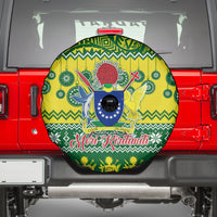 Cook Islands Christmas Spare Tire Cover Santa Beach Meri Kiritimiti - Wonder Print Shop