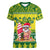 Cook Islands Christmas Women V Neck T Shirt Santa Beach Meri Kiritimiti - Wonder Print Shop