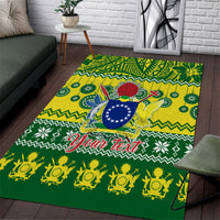 Personalised Cook Islands Christmas Area Rug Santa Beach Meri Kiritimiti LT9 - Wonder Print Shop