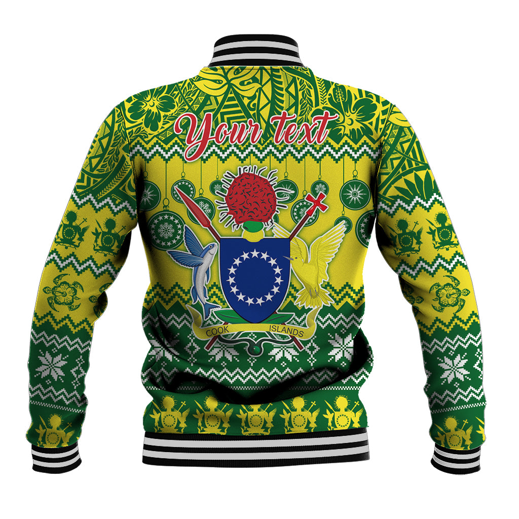 Personalised Cook Islands Christmas Baseball Jacket Santa Beach Meri Kiritimiti LT9 - Wonder Print Shop