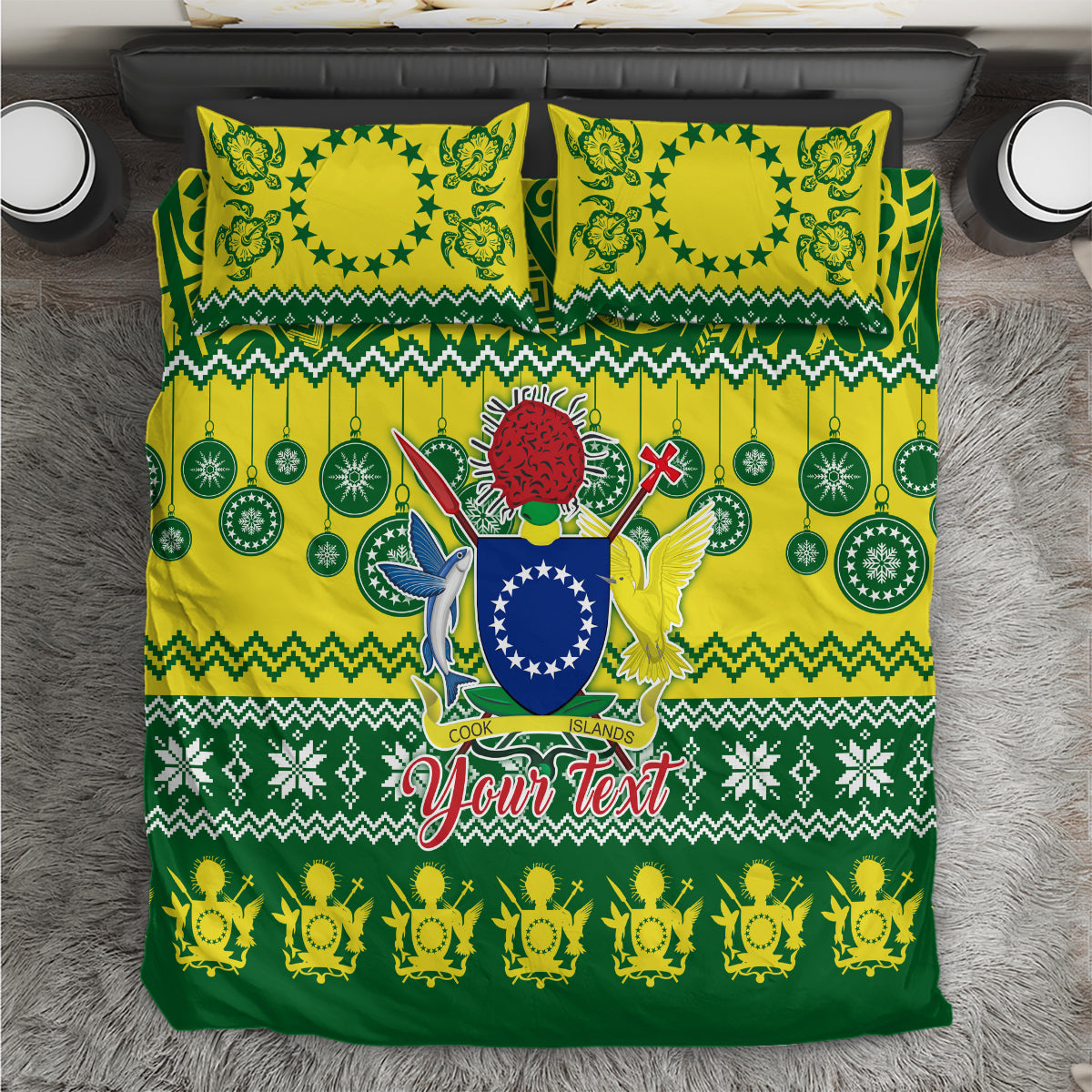 Personalised Cook Islands Christmas Bedding Set Santa Beach Meri Kiritimiti LT9 - Wonder Print Shop