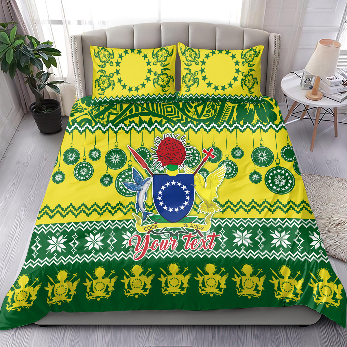 Personalised Cook Islands Christmas Bedding Set Santa Beach Meri Kiritimiti LT9 - Wonder Print Shop