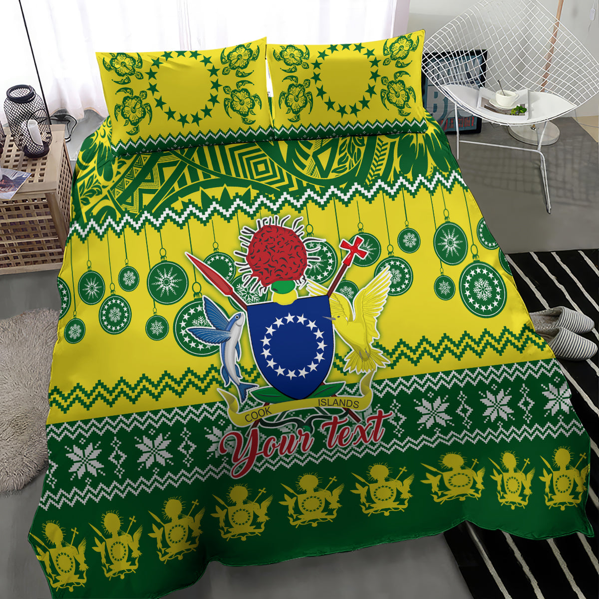Personalised Cook Islands Christmas Bedding Set Santa Beach Meri Kiritimiti LT9 - Wonder Print Shop