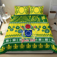 Personalised Cook Islands Christmas Bedding Set Santa Beach Meri Kiritimiti LT9 - Wonder Print Shop