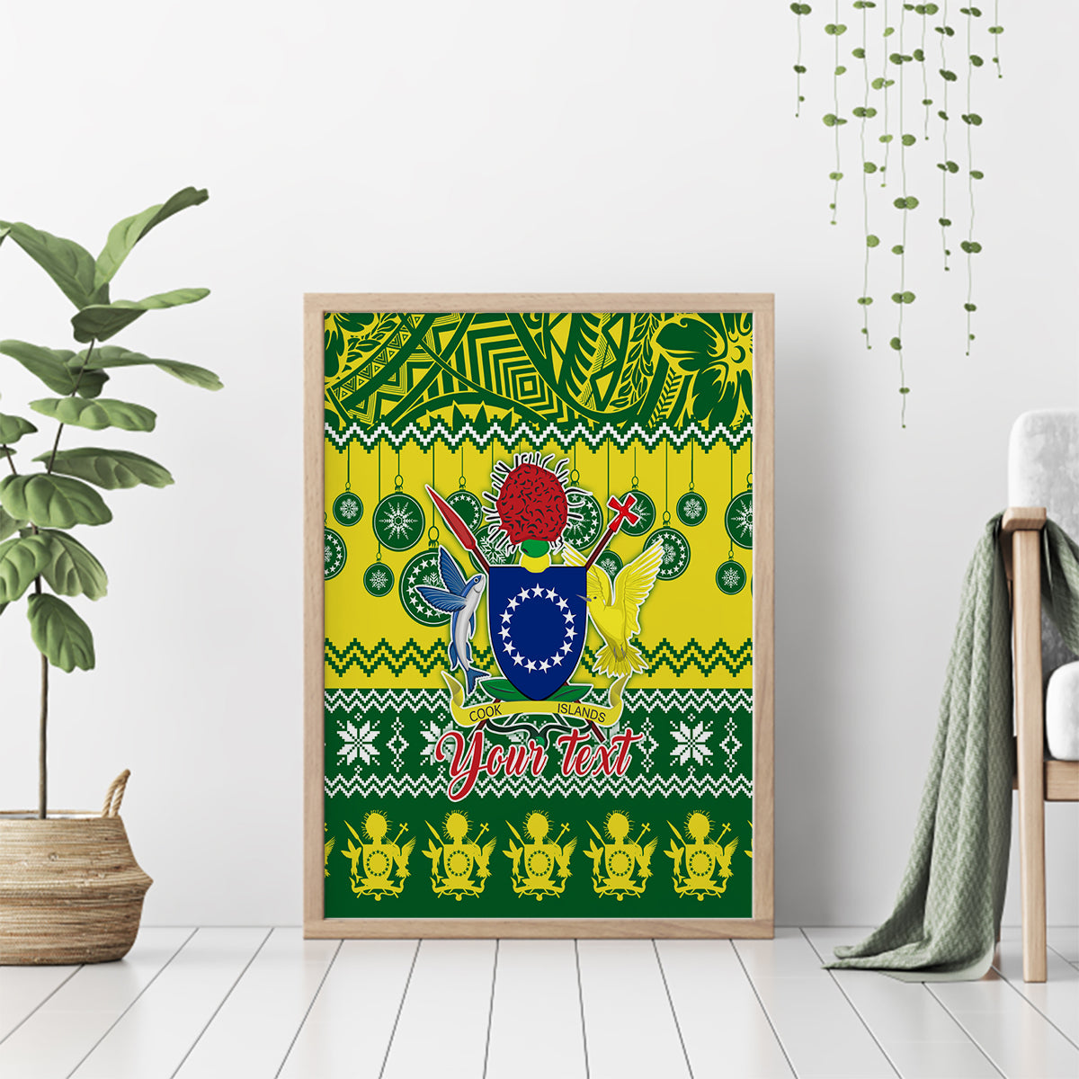 Personalised Cook Islands Christmas Canvas Wall Art Santa Beach Meri Kiritimiti LT9 - Wonder Print Shop