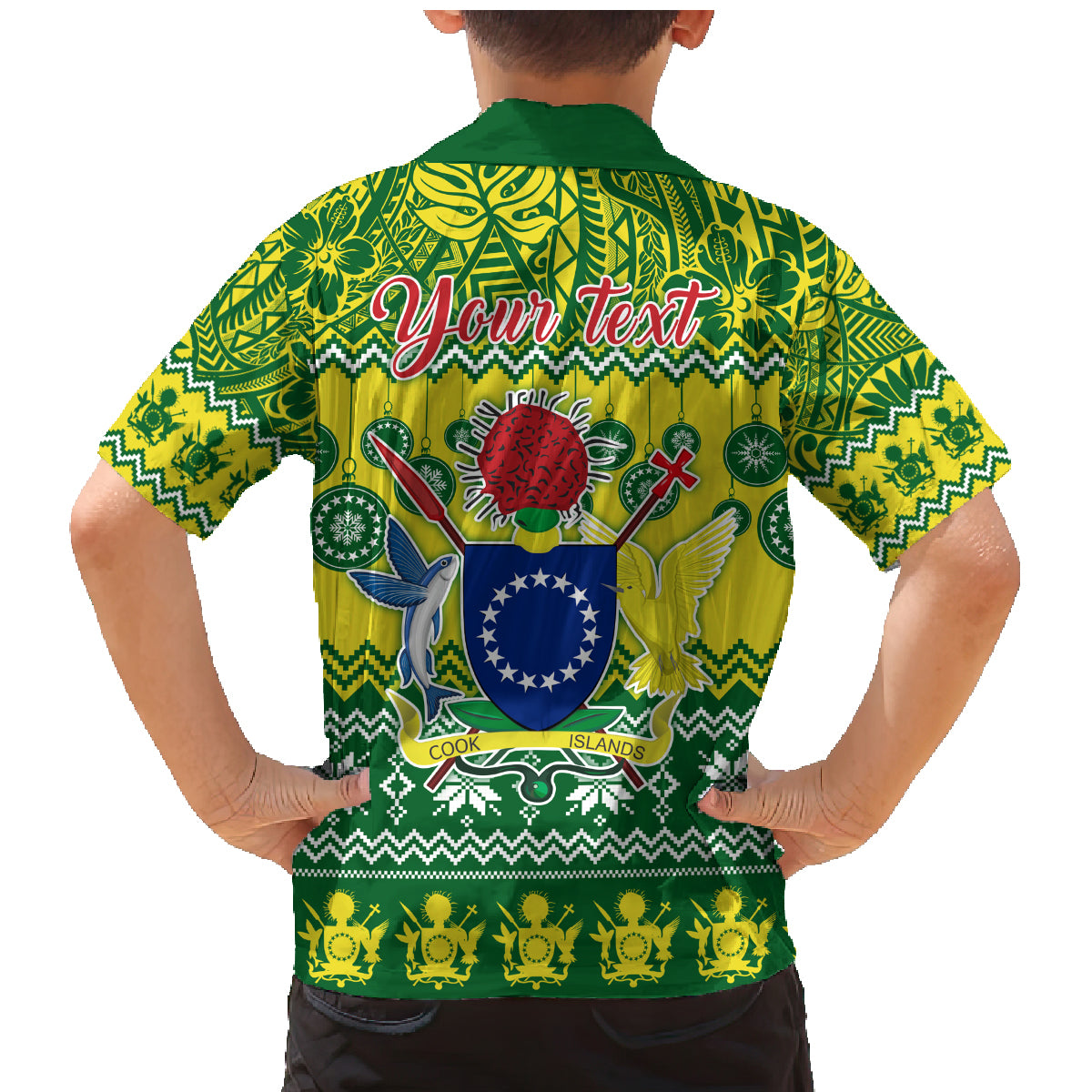 Personalised Cook Islands Christmas Family Matching Mermaid Dress and Hawaiian Shirt Santa Beach Meri Kiritimiti LT9 - Wonder Print Shop