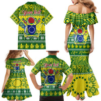 Personalised Cook Islands Christmas Family Matching Mermaid Dress and Hawaiian Shirt Santa Beach Meri Kiritimiti LT9 - Wonder Print Shop