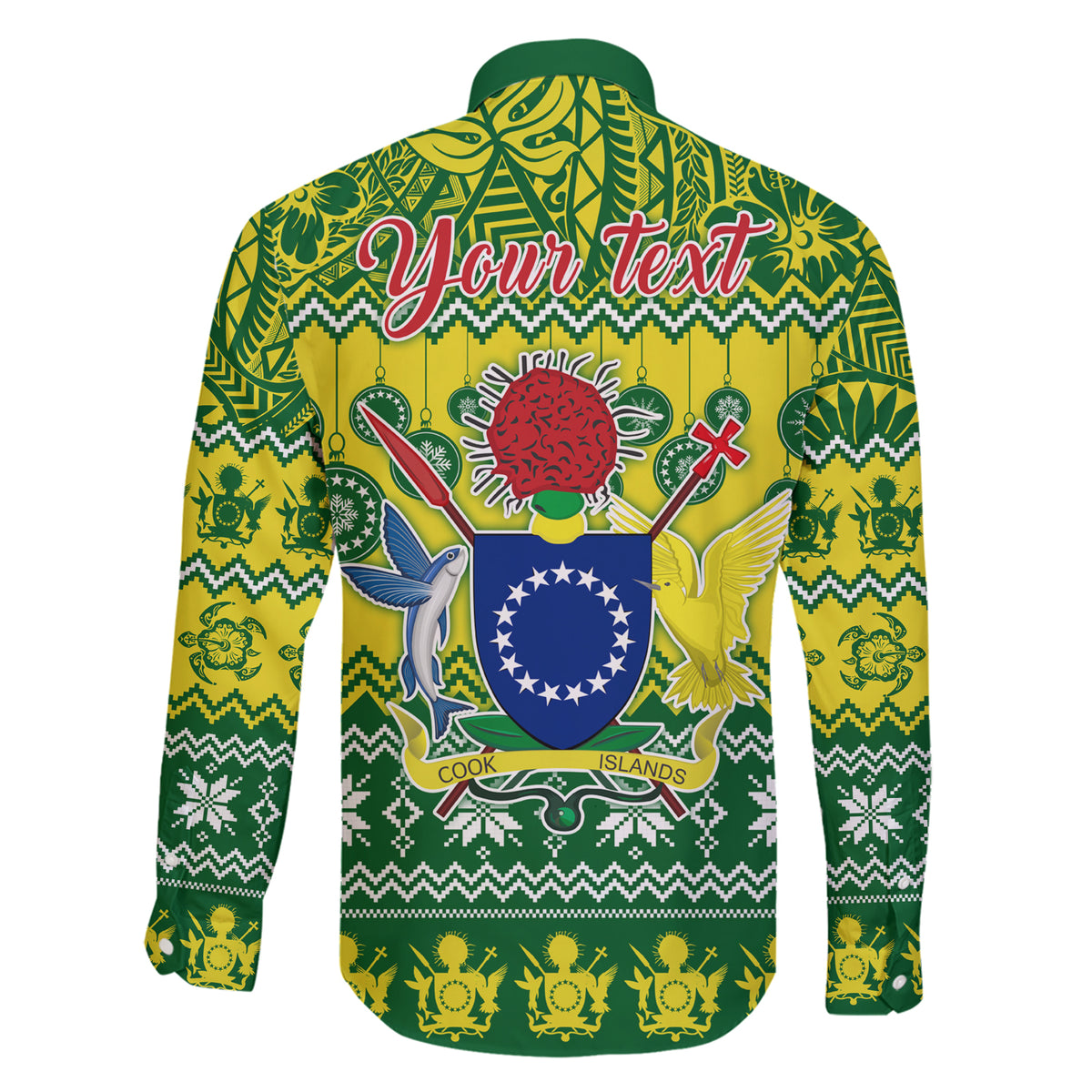 Personalised Cook Islands Christmas Family Matching Short Sleeve Bodycon Dress and Hawaiian Shirt Santa Beach Meri Kiritimiti - Wonder Print Shop