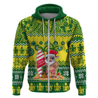Personalised Cook Islands Christmas Hoodie Santa Beach Meri Kiritimiti - Wonder Print Shop