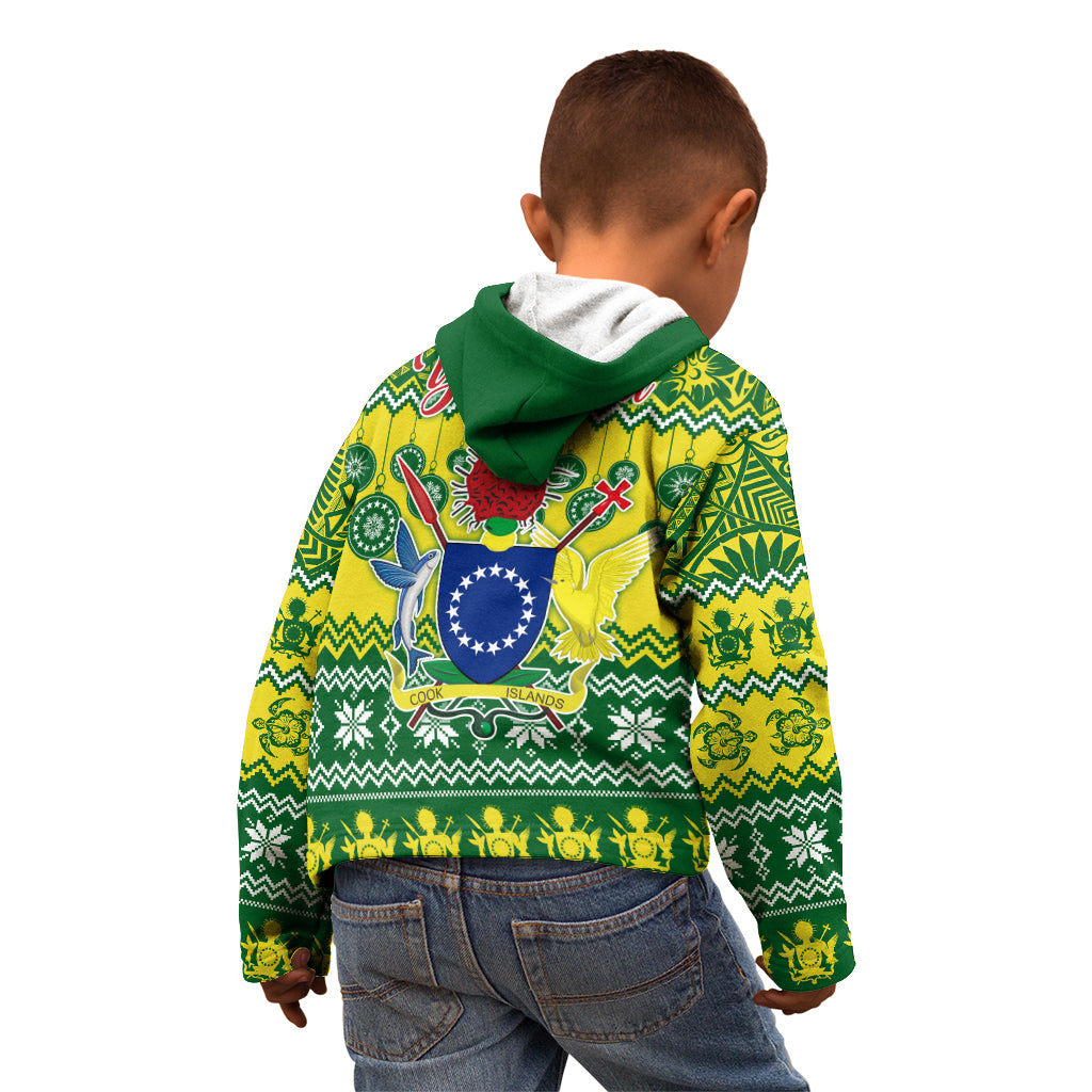 Personalised Cook Islands Christmas Kid Hoodie Santa Beach Meri Kiritimiti - Wonder Print Shop