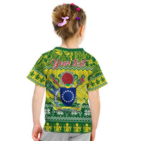 Personalised Cook Islands Christmas Kid T Shirt Santa Beach Meri Kiritimiti - Wonder Print Shop