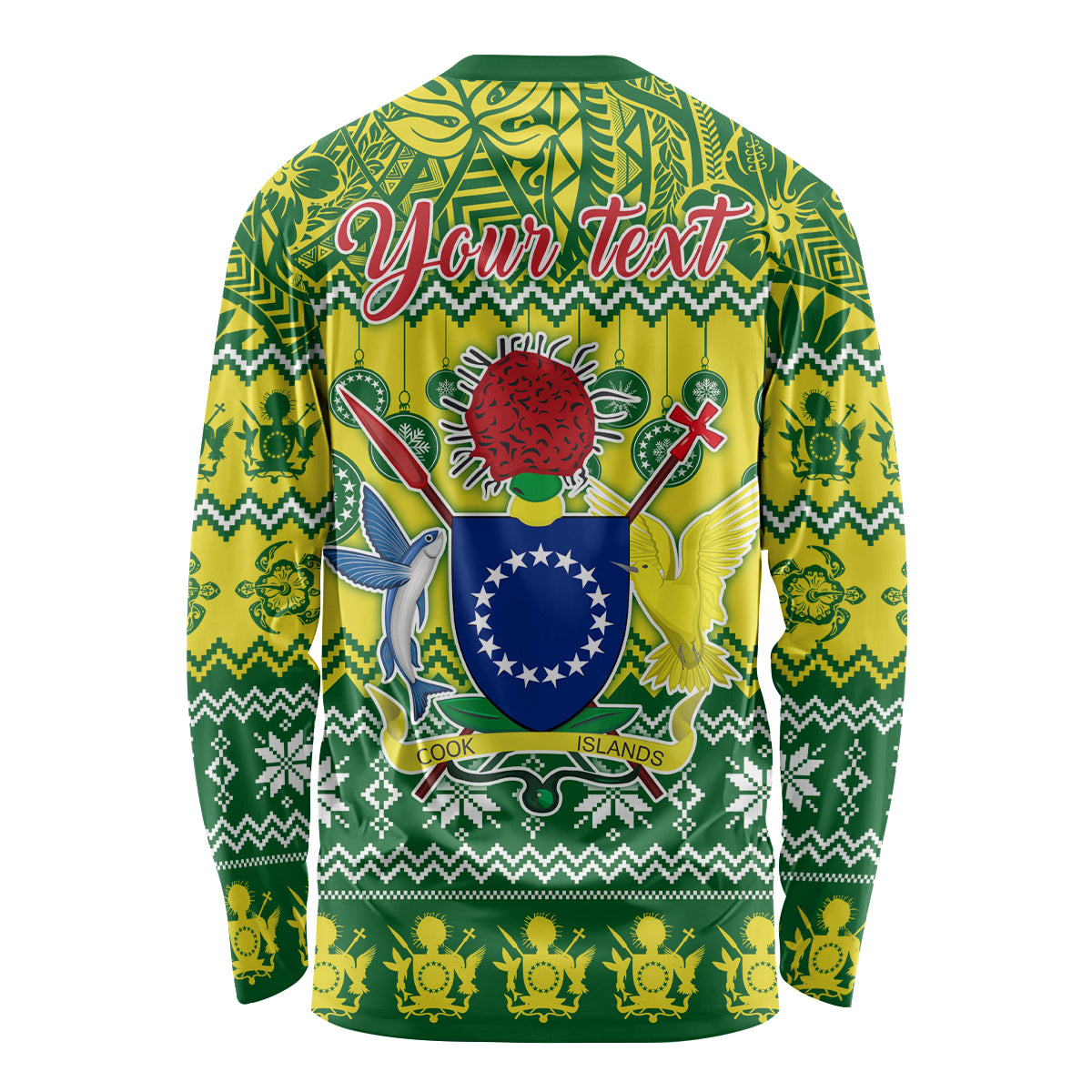 Personalised Cook Islands Christmas Long Sleeve Shirt Santa Beach Meri Kiritimiti - Wonder Print Shop