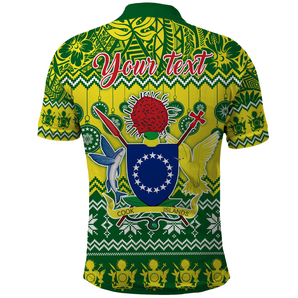 Personalised Cook Islands Christmas Polo Shirt Santa Beach Meri Kiritimiti - Wonder Print Shop