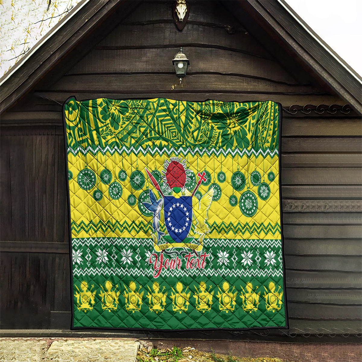 Personalised Cook Islands Christmas Quilt Santa Beach Meri Kiritimiti - Wonder Print Shop