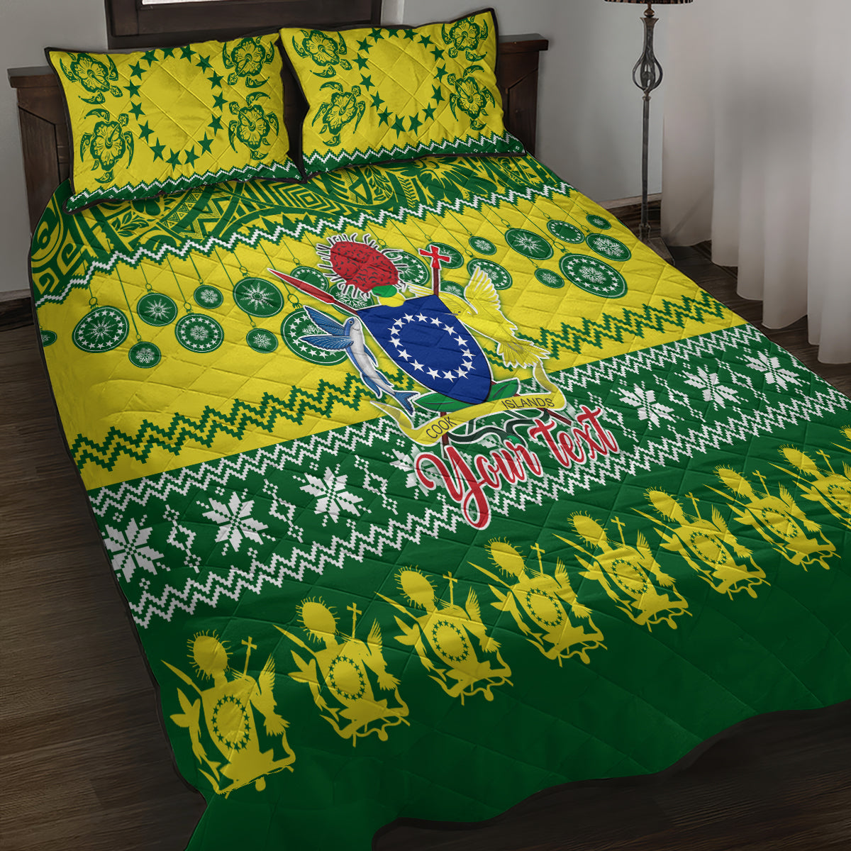 Personalised Cook Islands Christmas Quilt Bed Set Santa Beach Meri Kiritimiti - Wonder Print Shop