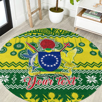 personalised-cook-islands-christmas-round-carpet-santa-beach-meri-kiritimiti
