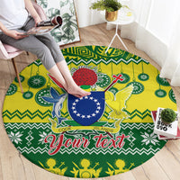 personalised-cook-islands-christmas-round-carpet-santa-beach-meri-kiritimiti