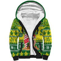 Personalised Cook Islands Christmas Sherpa Hoodie Santa Beach Meri Kiritimiti - Wonder Print Shop