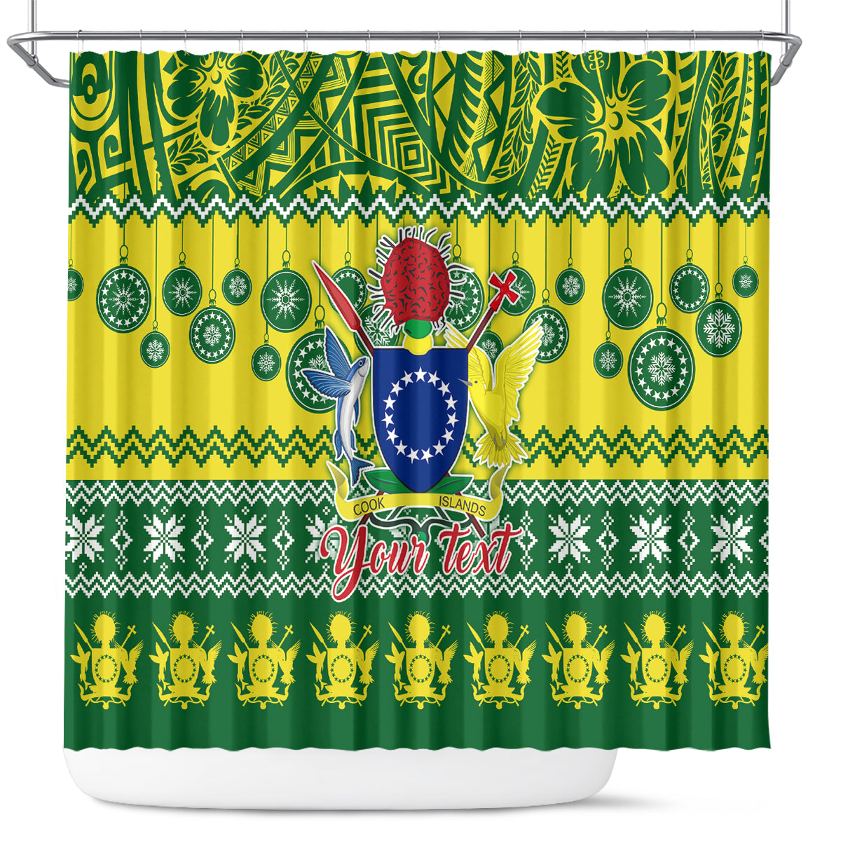 personalised-cook-islands-christmas-shower-curtain-santa-beach-meri-kiritimiti