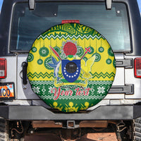 Personalised Cook Islands Christmas Spare Tire Cover Santa Beach Meri Kiritimiti - Wonder Print Shop