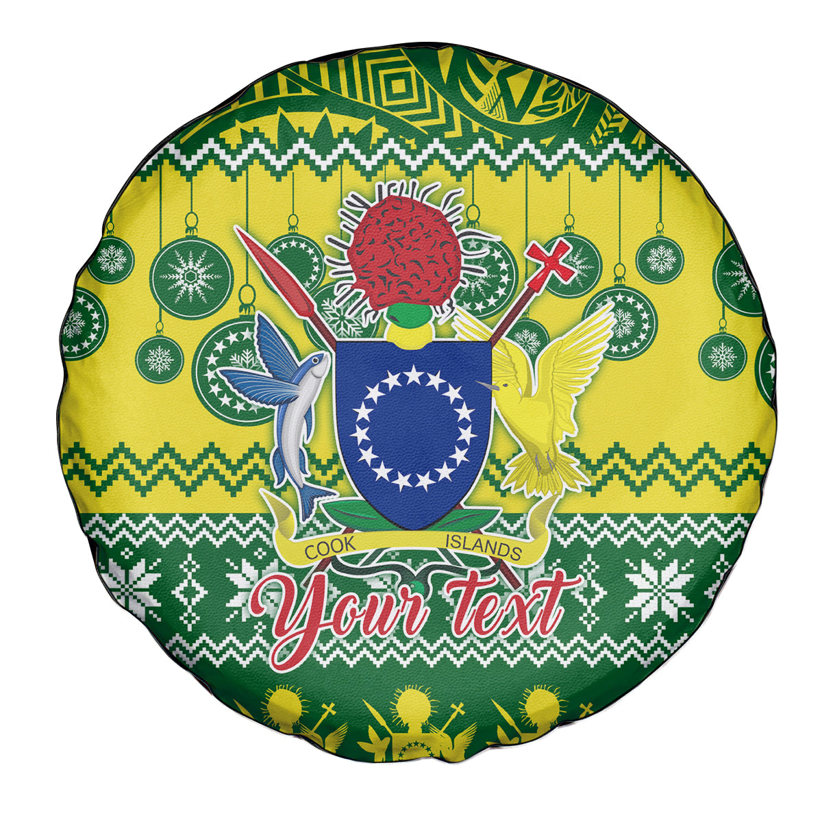 Personalised Cook Islands Christmas Spare Tire Cover Santa Beach Meri Kiritimiti - Wonder Print Shop