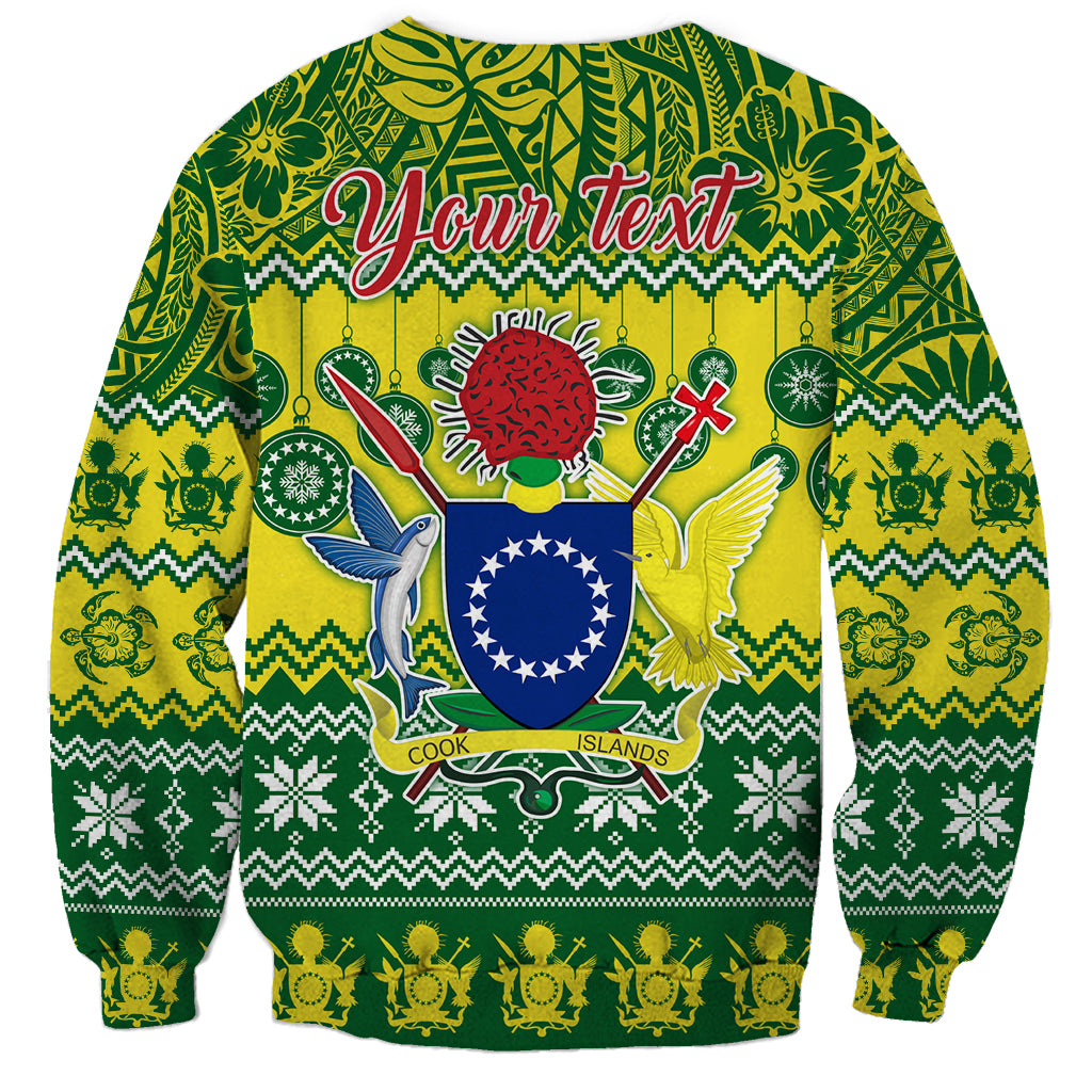 Personalised Cook Islands Christmas Sweatshirt Santa Beach Meri Kiritimiti - Wonder Print Shop