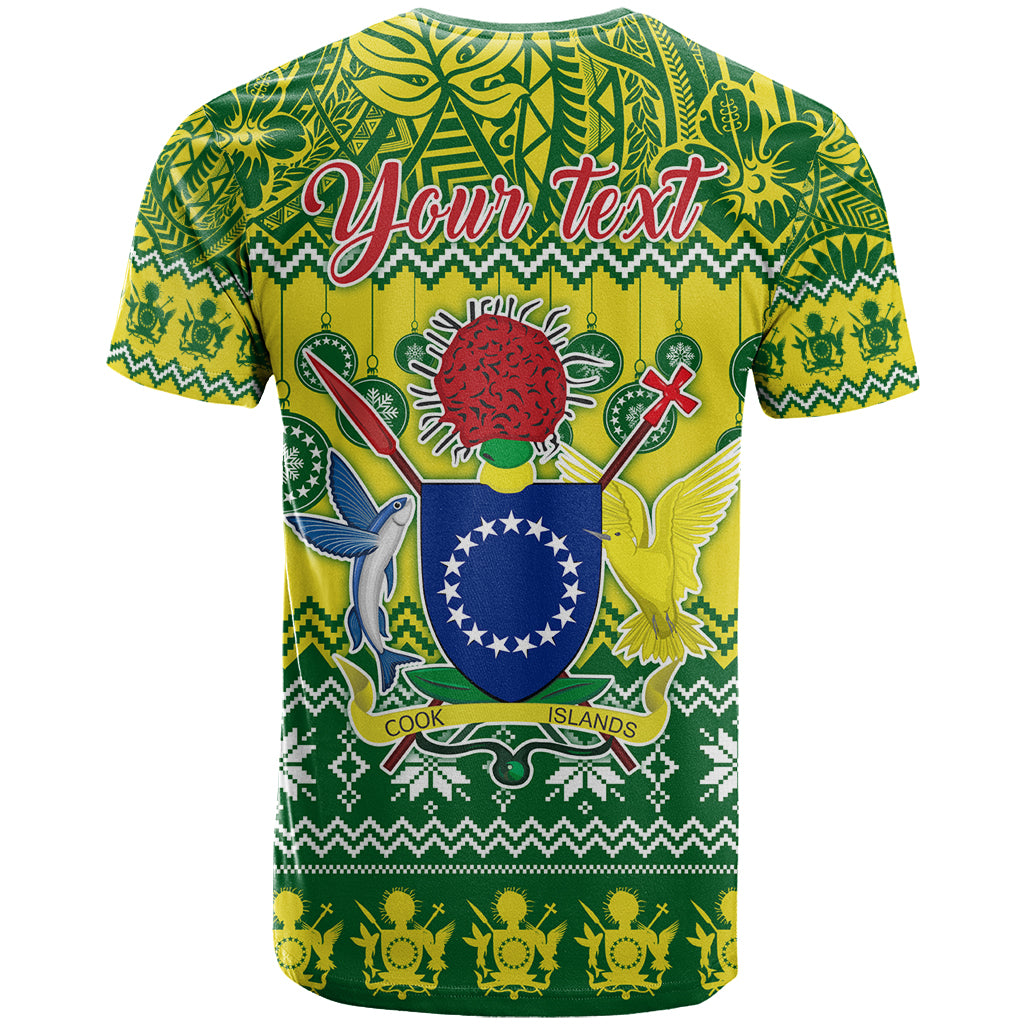 Personalised Cook Islands Christmas T Shirt Santa Beach Meri Kiritimiti - Wonder Print Shop