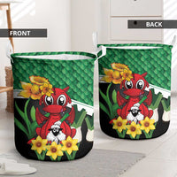 Saint David's Day Laundry Basket Green Welsh Dragon Daffodil Sheep Leak - Wonder Print Shop