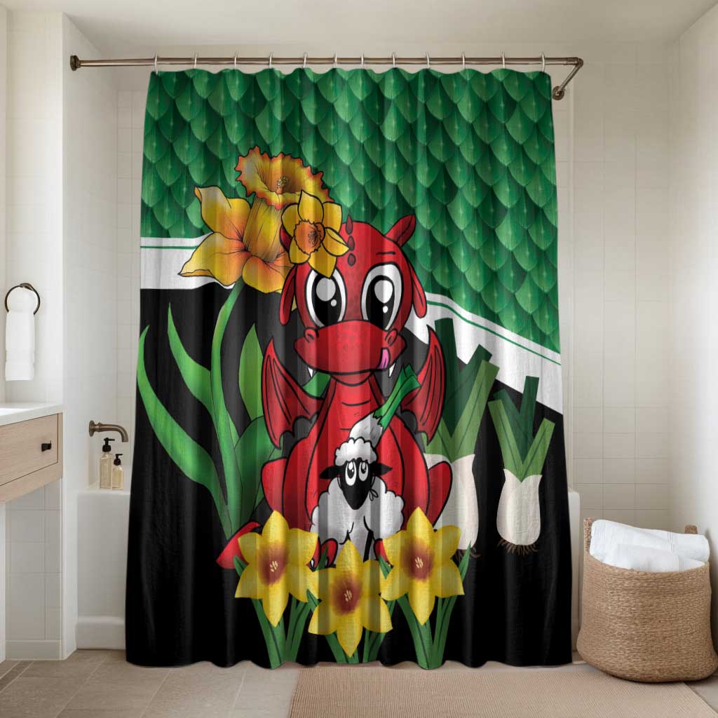 Saint David's Day Bathroom Set Green Welsh Dragon Daffodil Sheep Leak - Wonder Print Shop