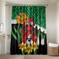 Saint David's Day Bathroom Set Green Welsh Dragon Daffodil Sheep Leak - Wonder Print Shop