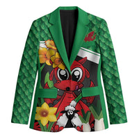 Saint David's Day Personalized Blazer Green Welsh Dragon Daffodil Sheep Leak - Wonder Print Shop