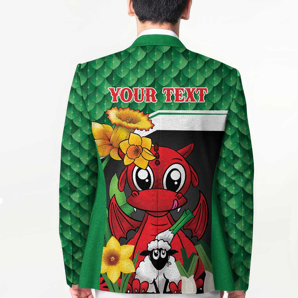 Saint David's Day Personalized Blazer Green Welsh Dragon Daffodil Sheep Leak - Wonder Print Shop