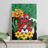 Saint David's Day Canvas Wall Art Green Welsh Dragon Daffodil Sheep Leak - Wonder Print Shop
