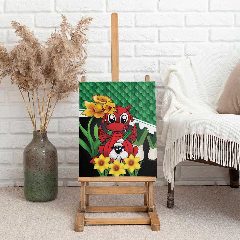 Saint David's Day Canvas Wall Art Green Welsh Dragon Daffodil Sheep Leak - Wonder Print Shop